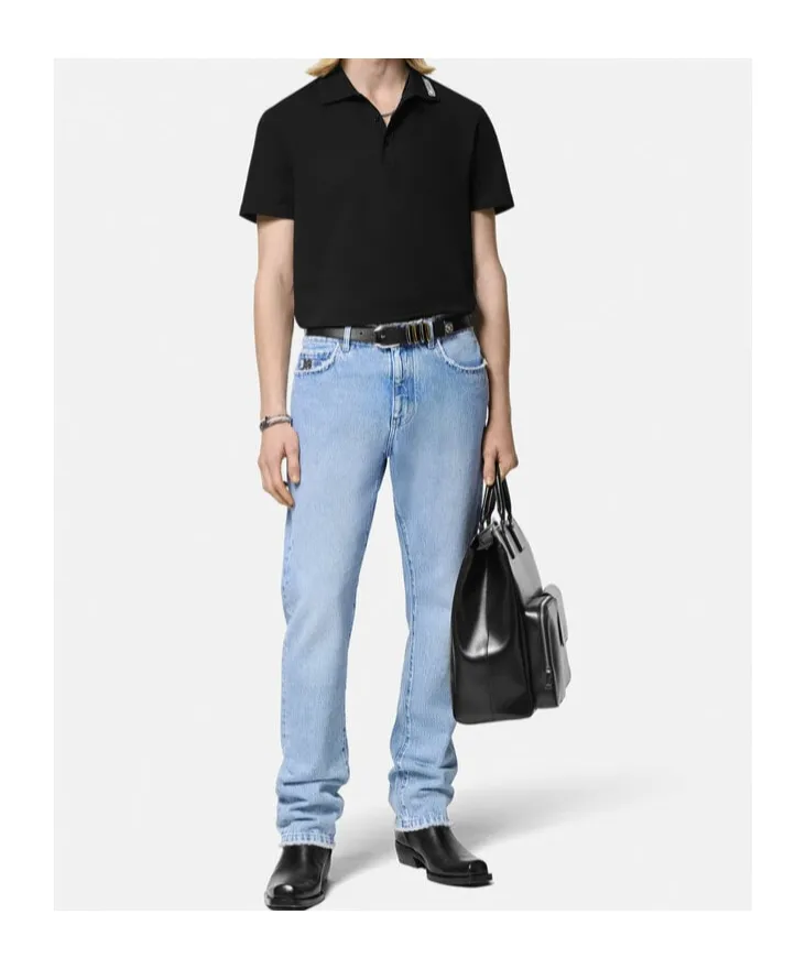 Logo Patch Short-Sleeved Polo Shirt