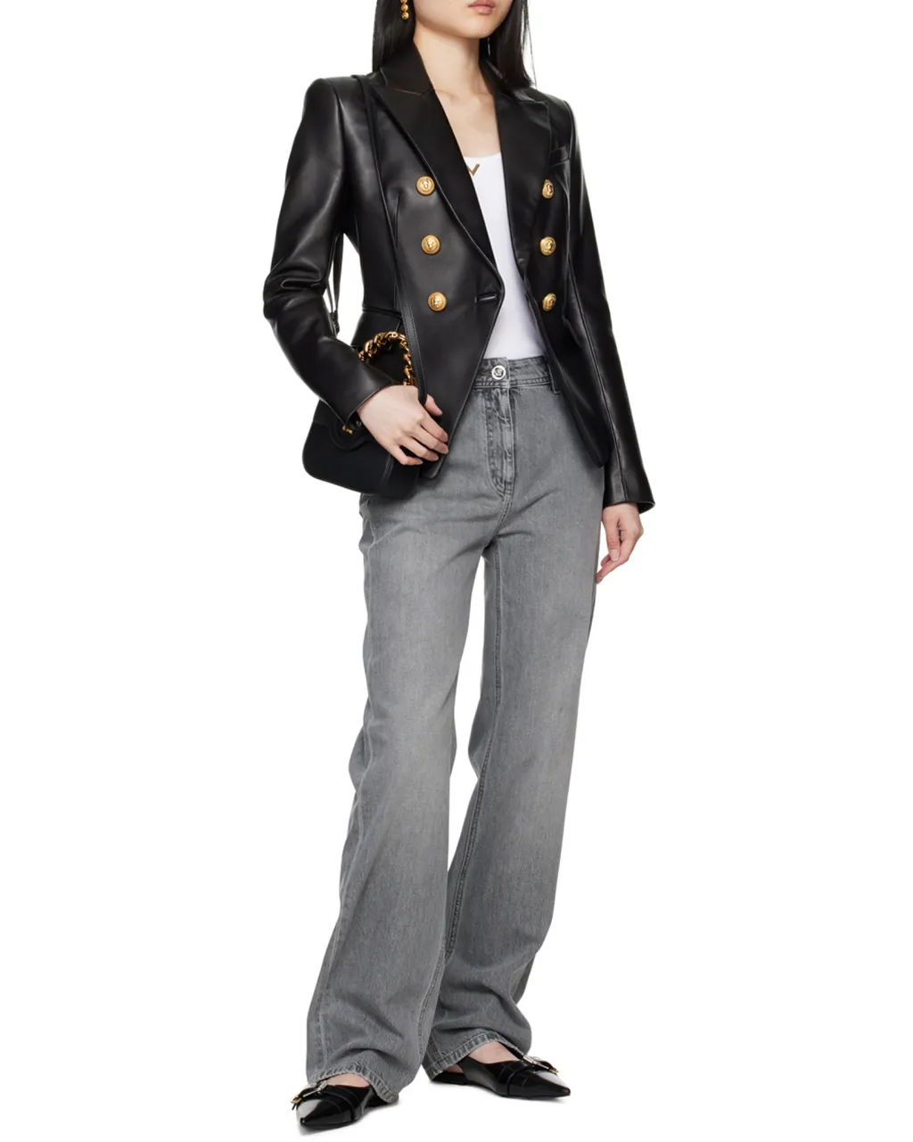 High-Waist Straight-Leg Jeans