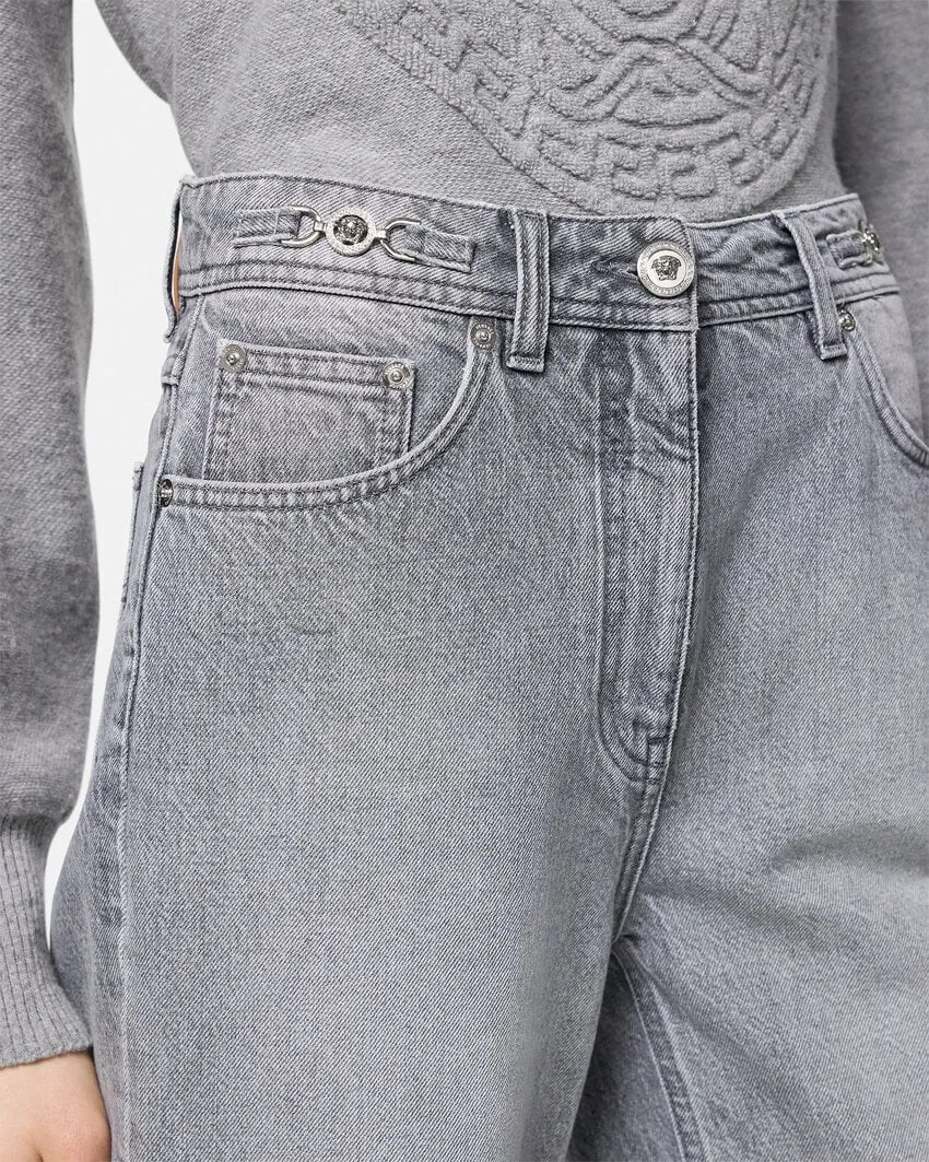 High-Waist Straight-Leg Jeans