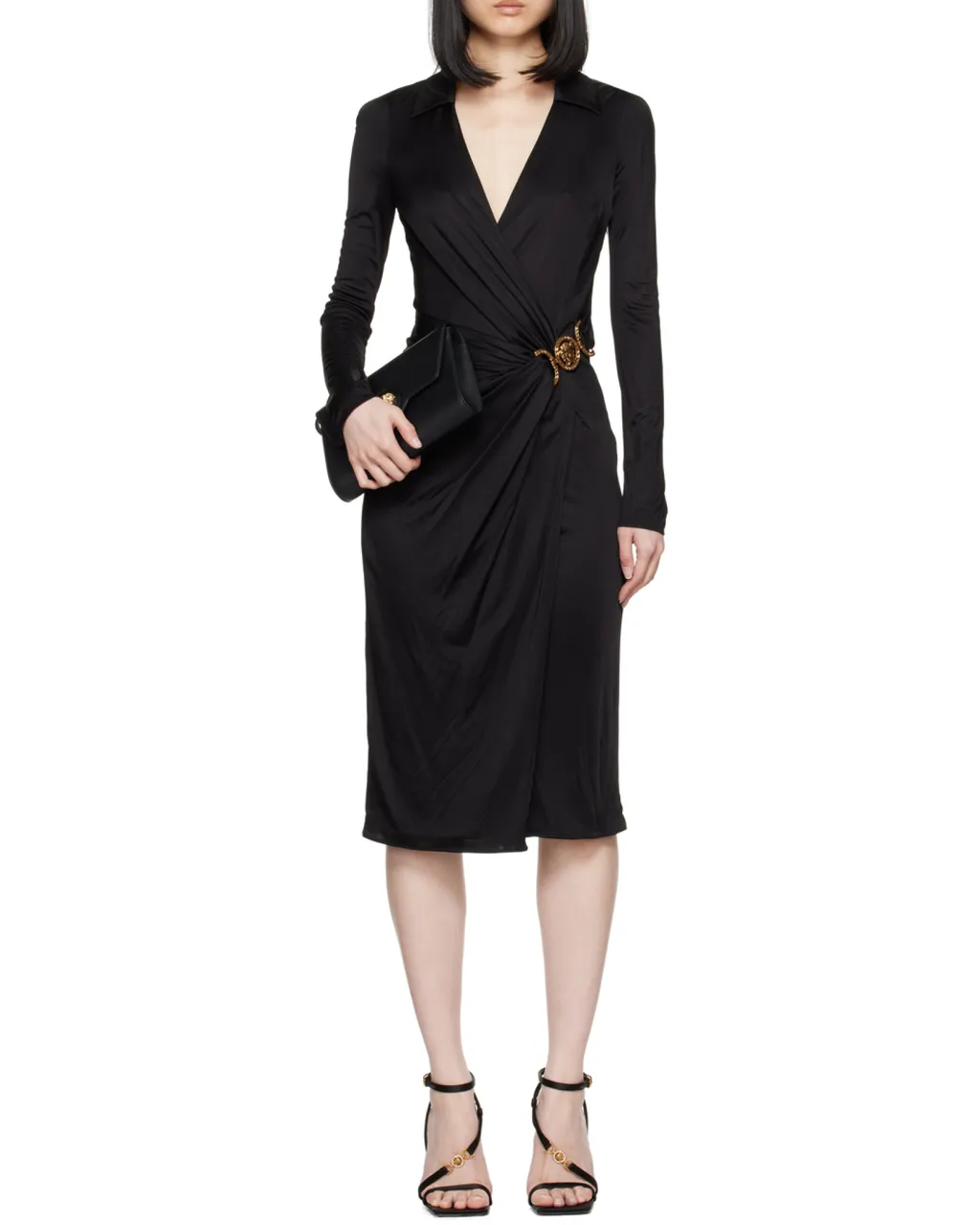 Long-Sleeved V-Neck Dress