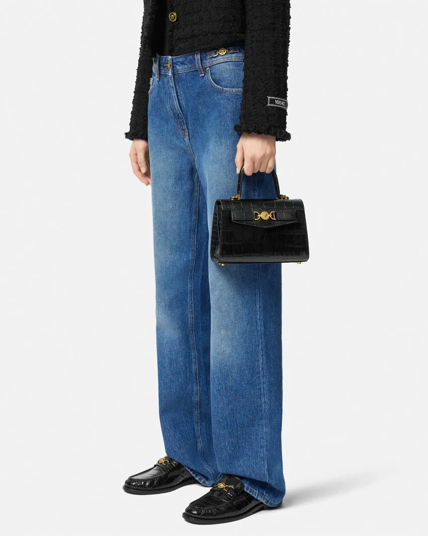 Medusa 95 Embossed Small Handbag
