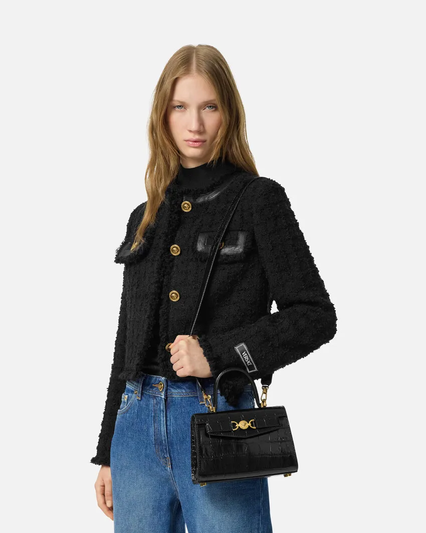 Medusa 95 Embossed Small Handbag