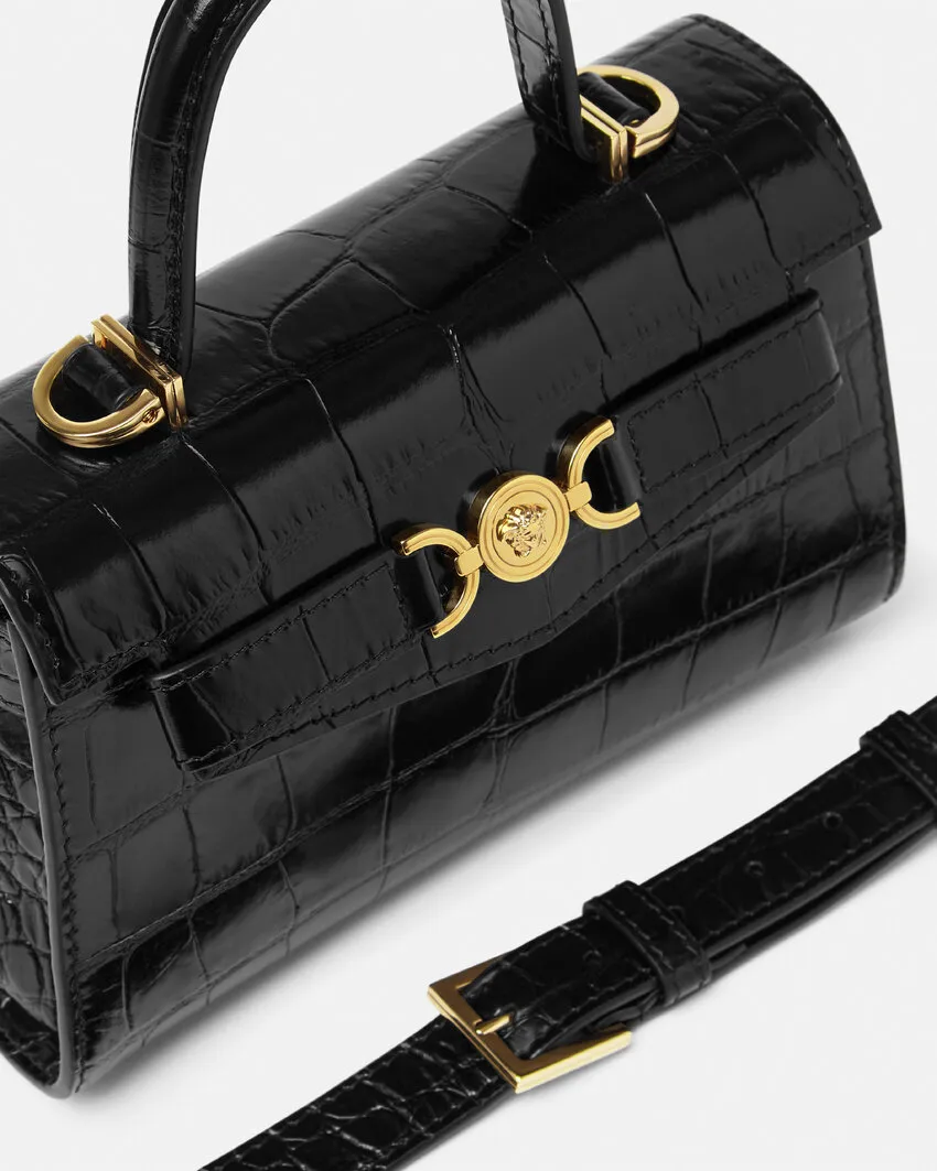 Medusa 95 Embossed Small Handbag