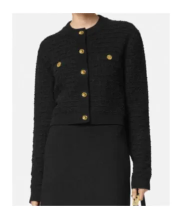 Tweed Bouclé Button-Up Jacket