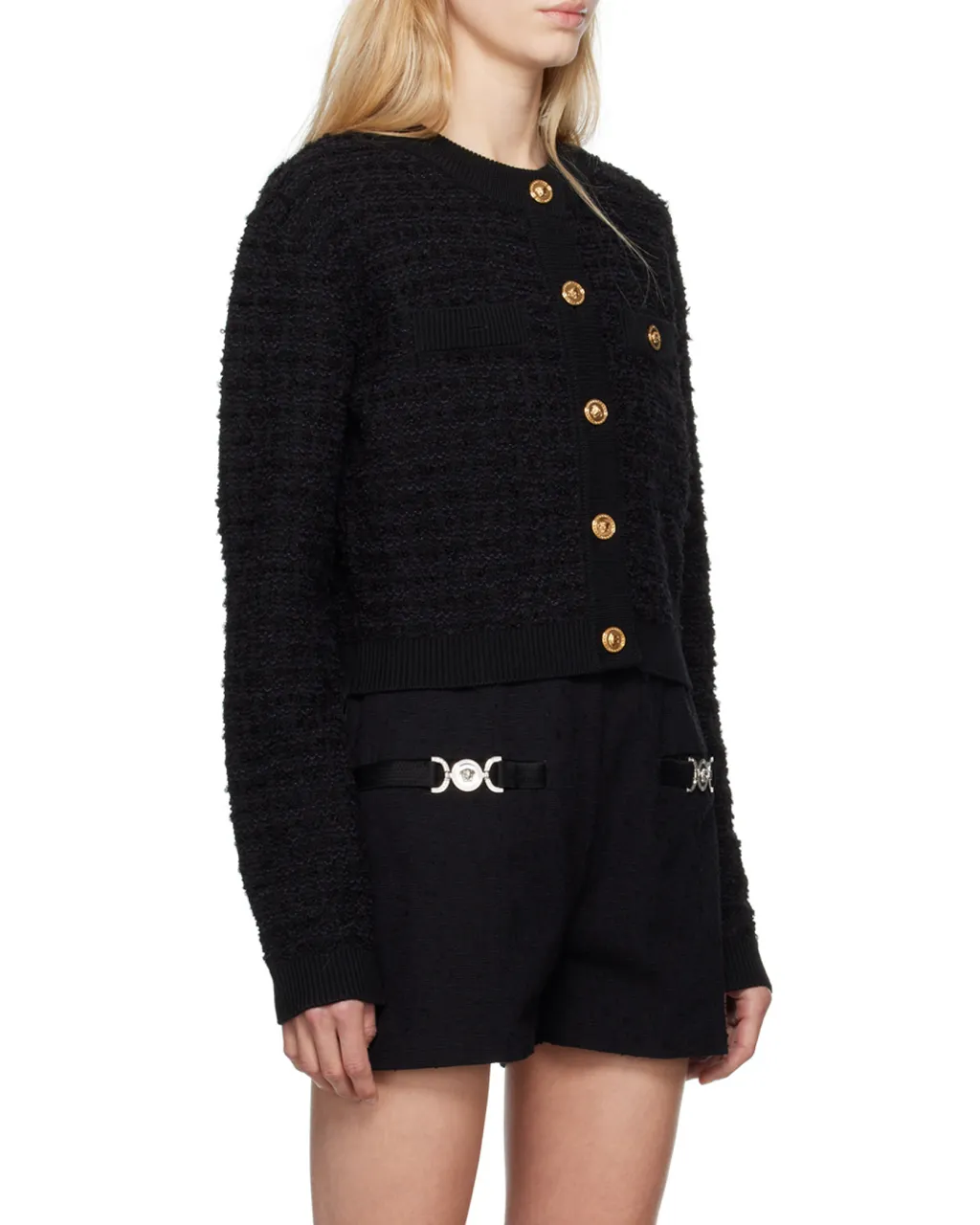 Tweed Bouclé Button-Up Jacket