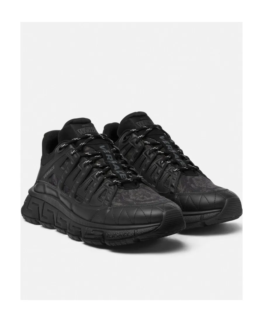 Trigreca Barocco-Jacquard Lace-Up Sneakers