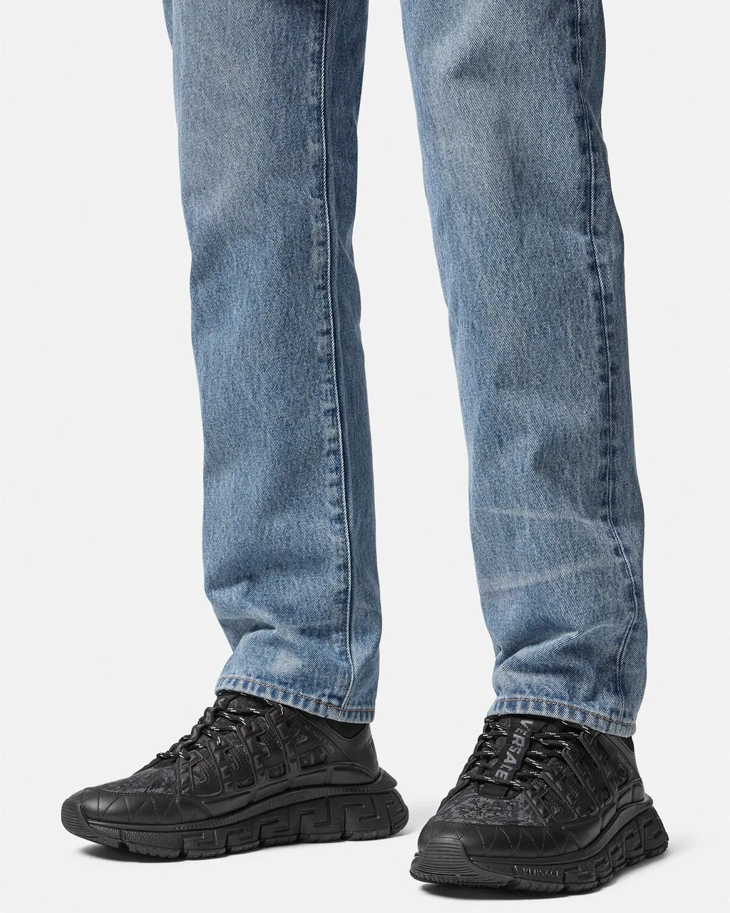 Trigreca Barocco-Jacquard Lace-Up Sneakers