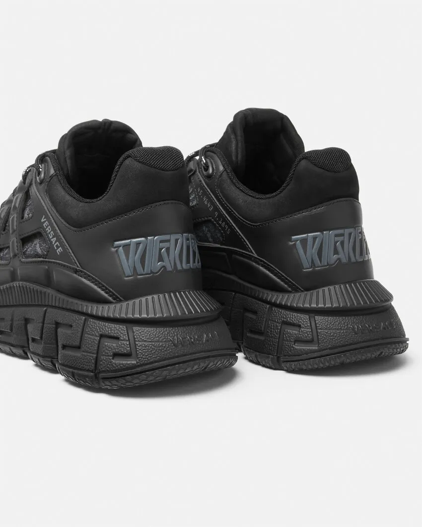 Trigreca Barocco-Jacquard Lace-Up Sneakers