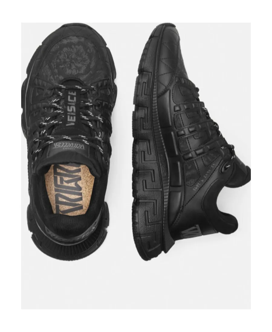 Trigreca Barocco-Jacquard Lace-Up Sneakers