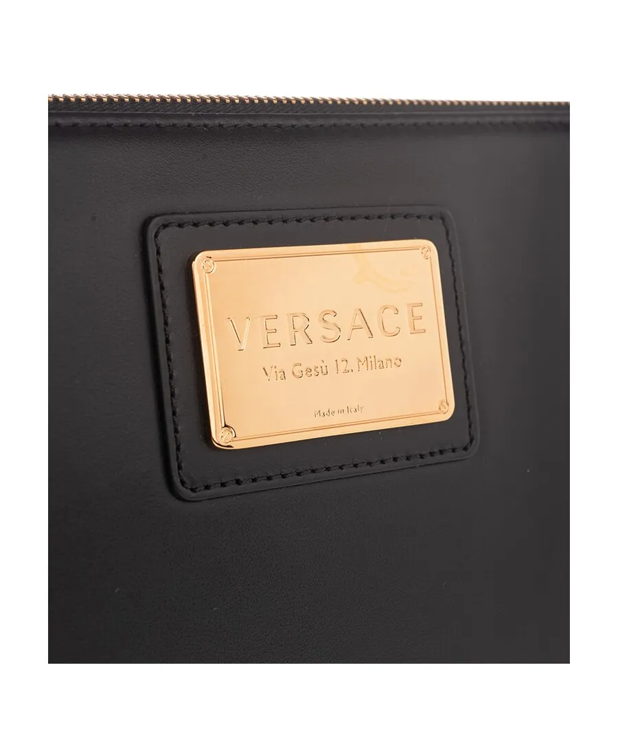Metal Logo Zipper Handbag