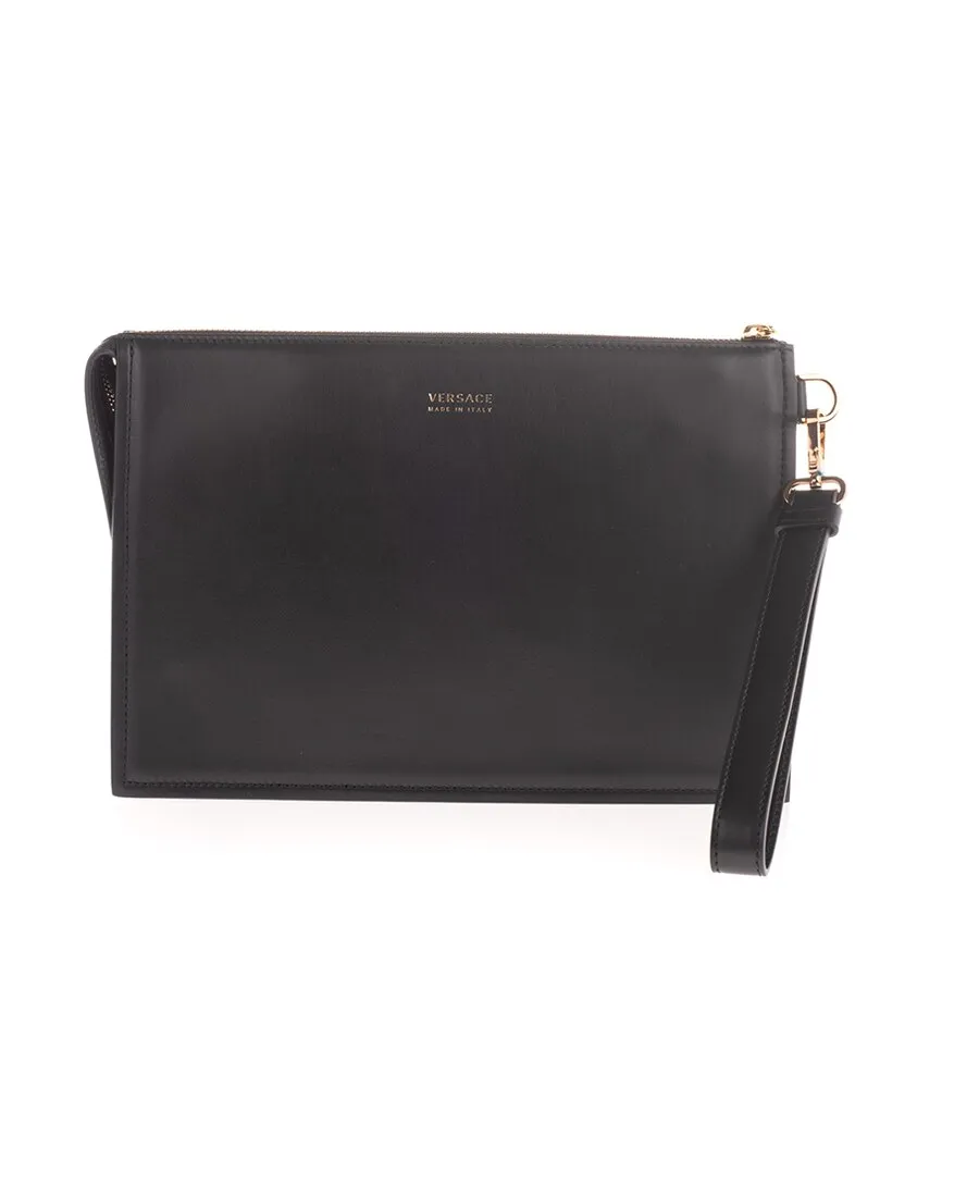 Metal Logo Zipper Handbag