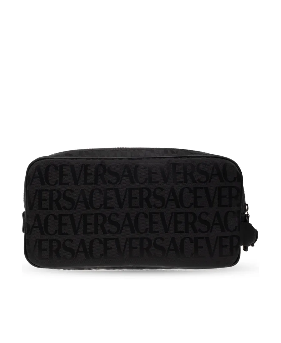 Logo Printed Zipped Wash Bag