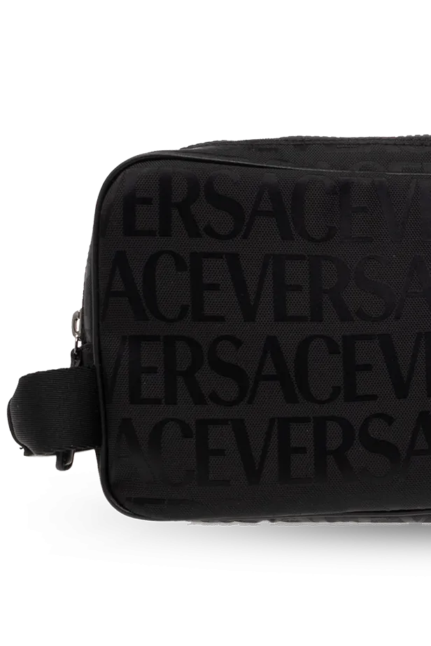 Logo Printed Zipped Wash Bag