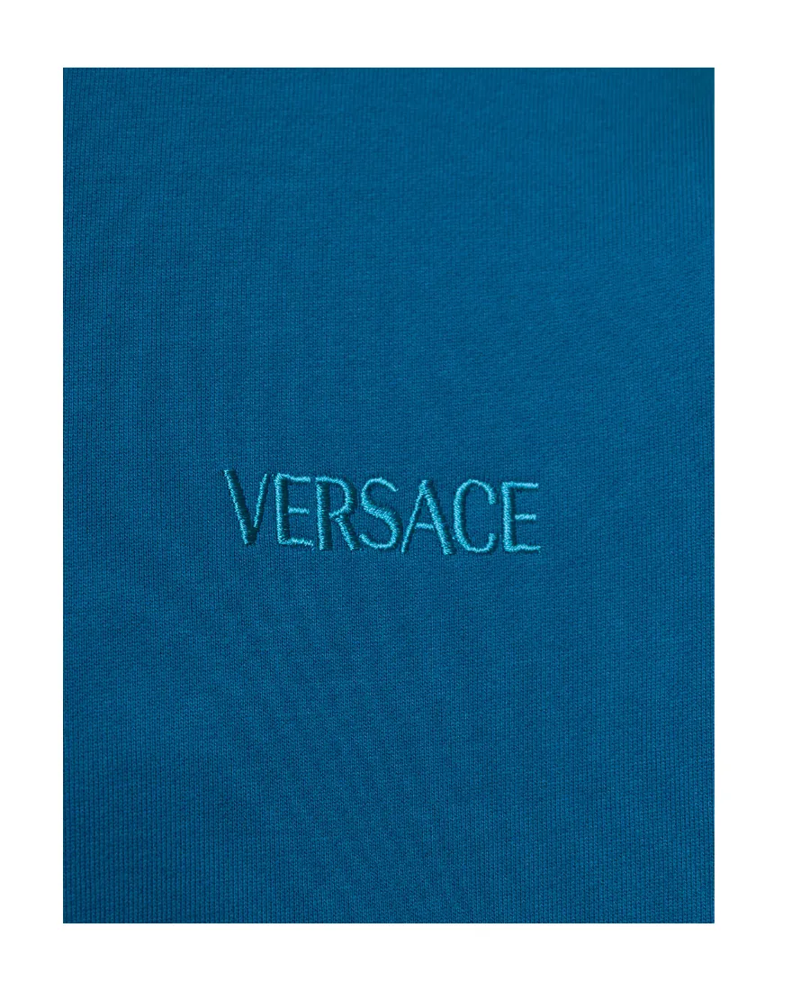 Medusa-Drawstring Rib-Trimmed Hoodie