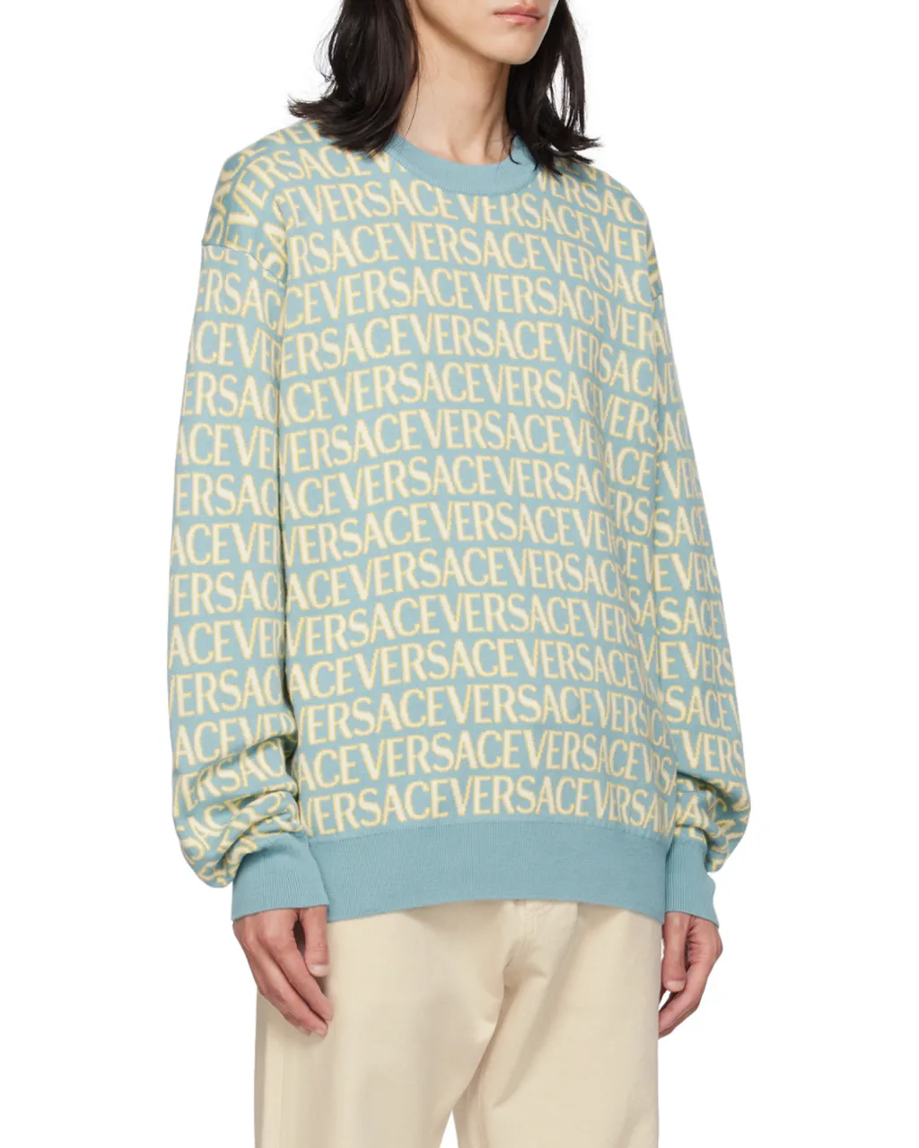 All-Over Logo Embroidered Crewneck Sweatshirt