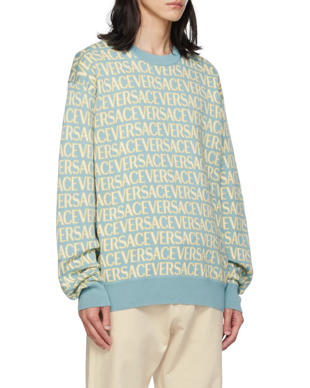 All-Over Logo Embroidered Crewneck Sweatshirt
