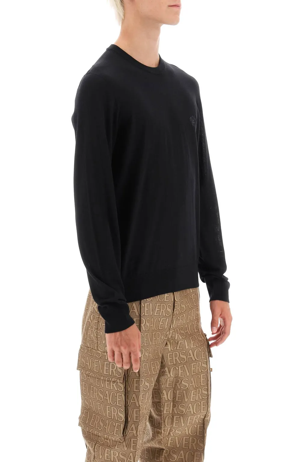 Logo Embroidered Crewneck Knitted Jumper