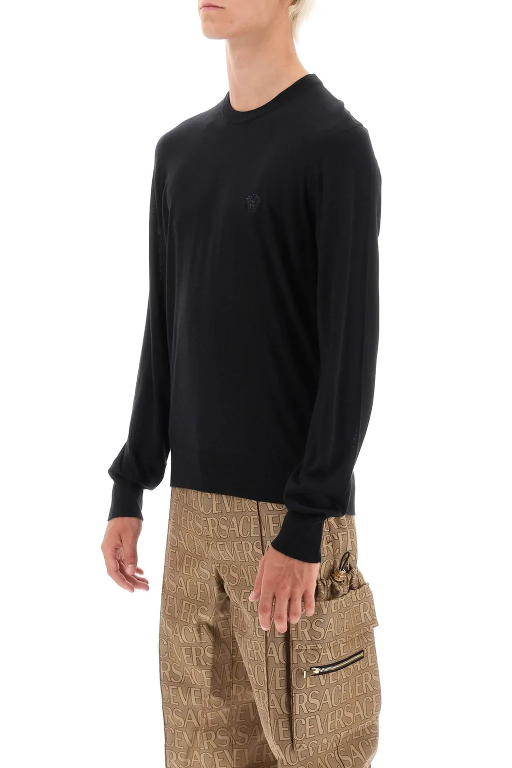 Logo Embroidered Crewneck Knitted Jumper