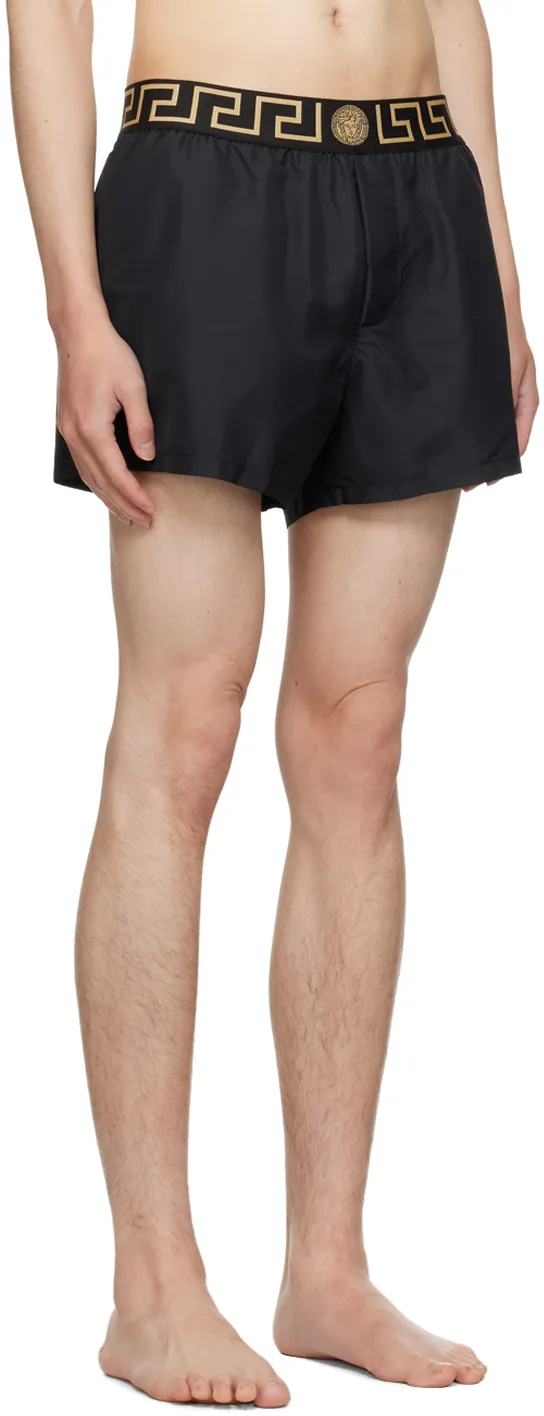 Greca Border Elasticated Waistband Swim Shorts