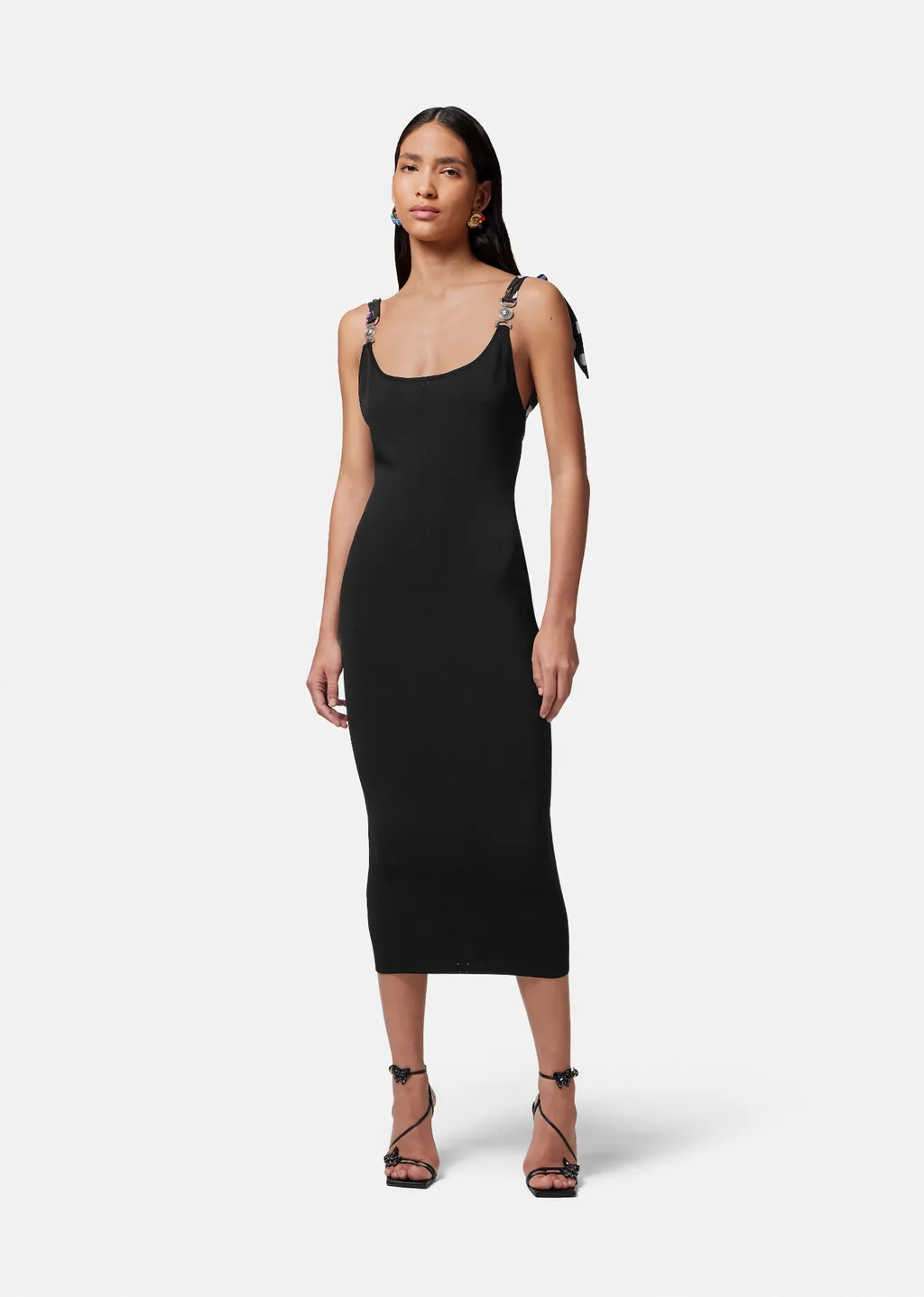 Medusa Buckled Sleeveless Midi Dress