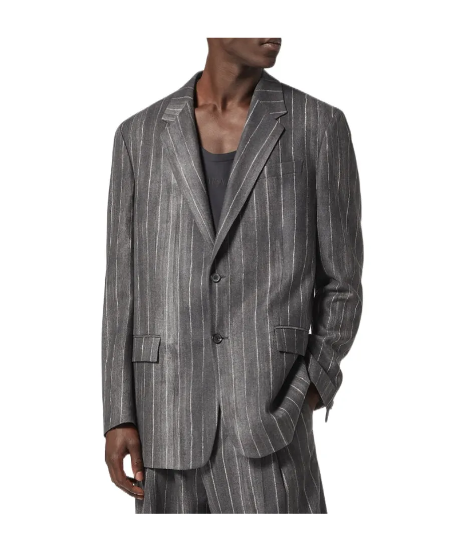 Single Breasted Striped Long Sleeved Blazer
