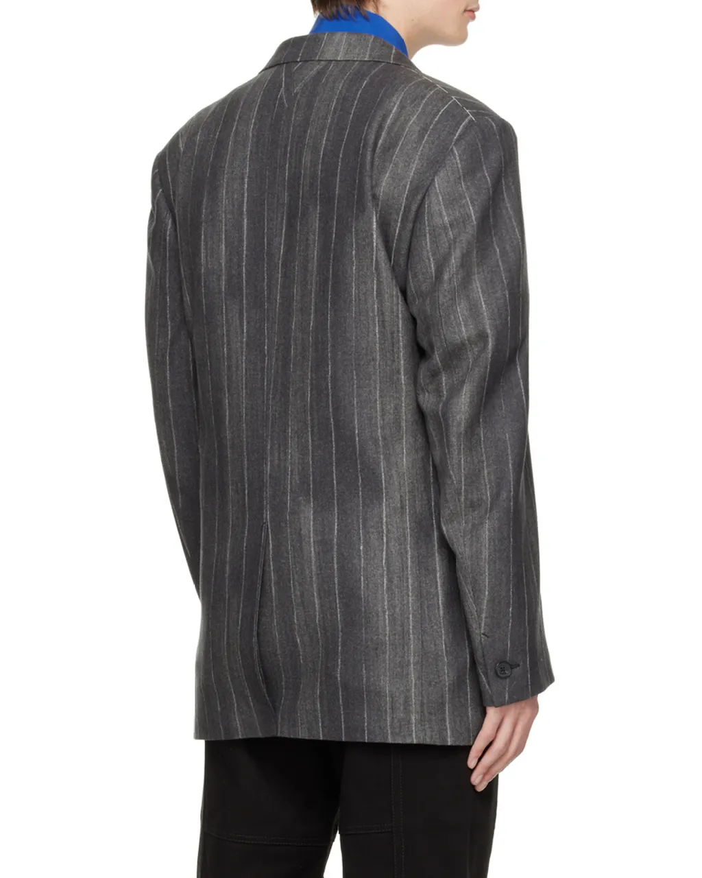 Single Breasted Striped Long Sleeved Blazer