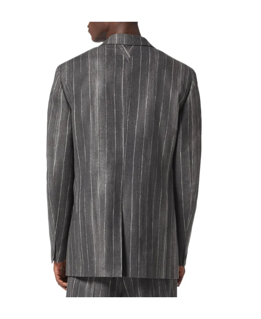 Single Breasted Striped Long Sleeved Blazer