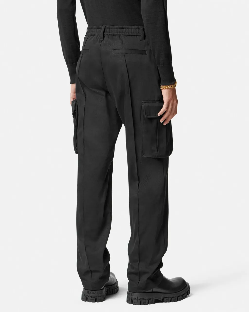 Pressed-Crease Drop-Crotch Trousers