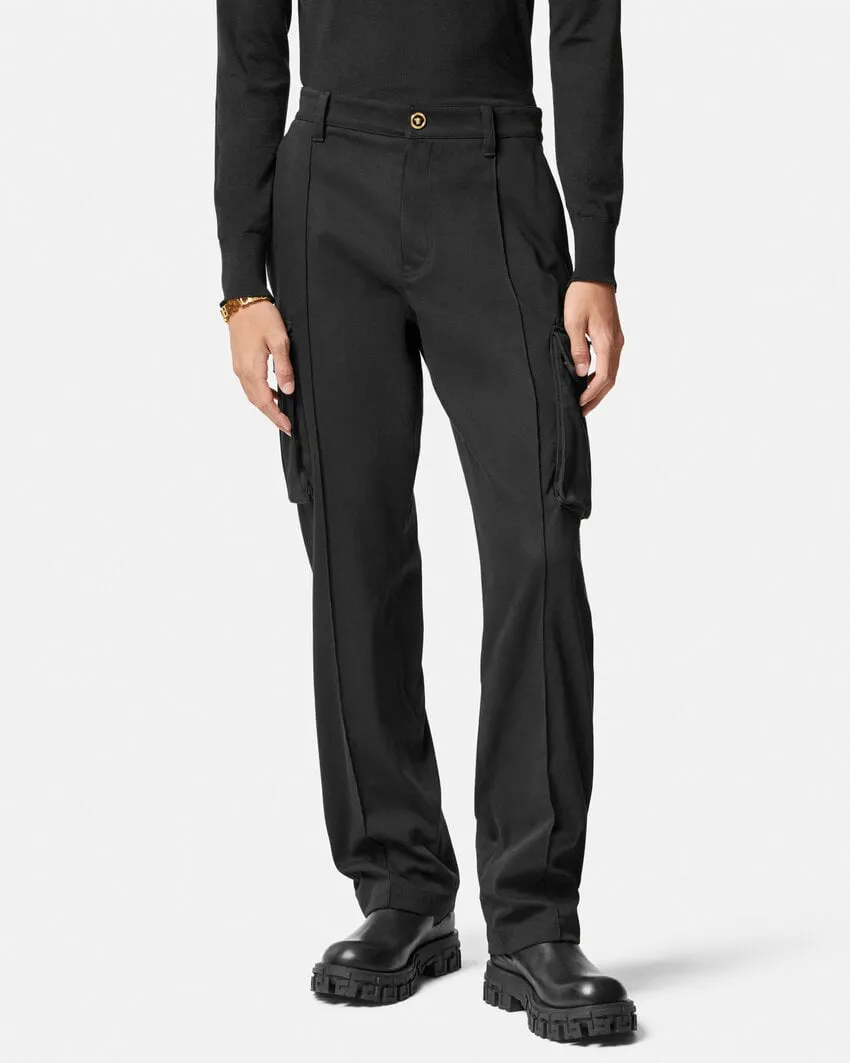 Pressed-Crease Drop-Crotch Trousers