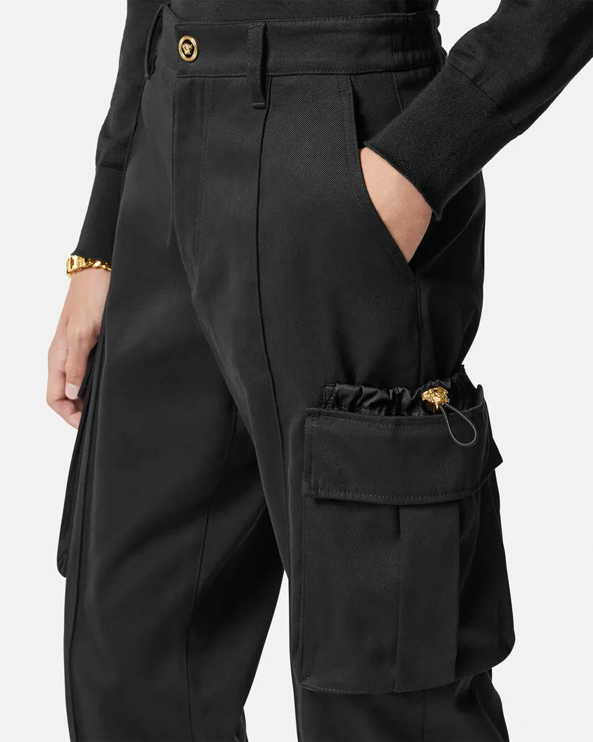 Pressed-Crease Drop-Crotch Trousers