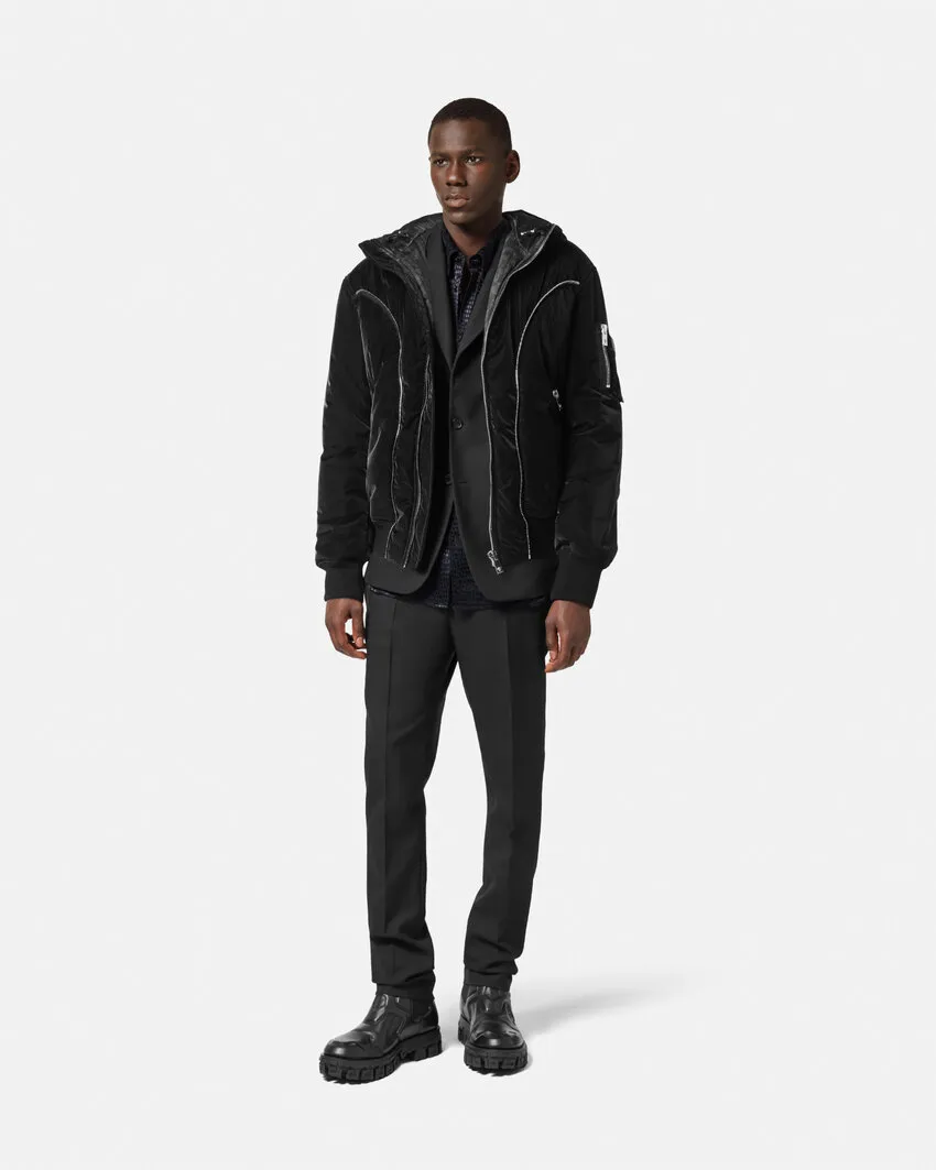 Zip-Detailed Hooded Puffer Jacket