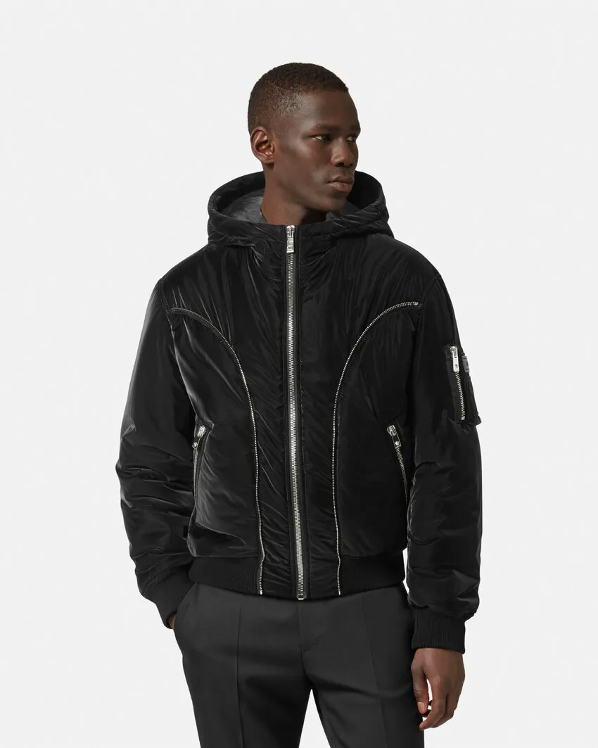 Zip-Detailed Hooded Puffer Jacket