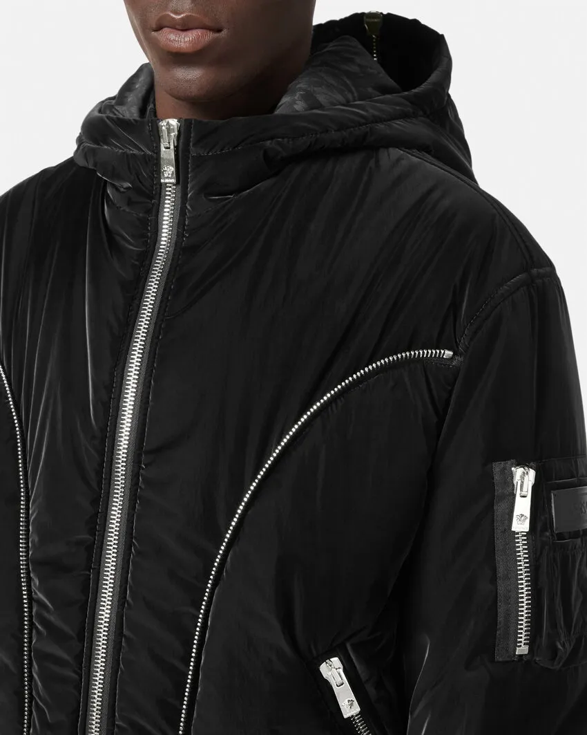 Zip-Detailed Hooded Puffer Jacket