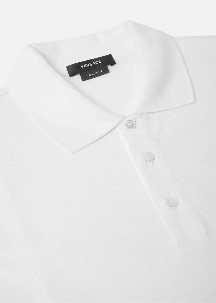 Medusa Logo Embroidered Short-Sleeved Polo Shirt