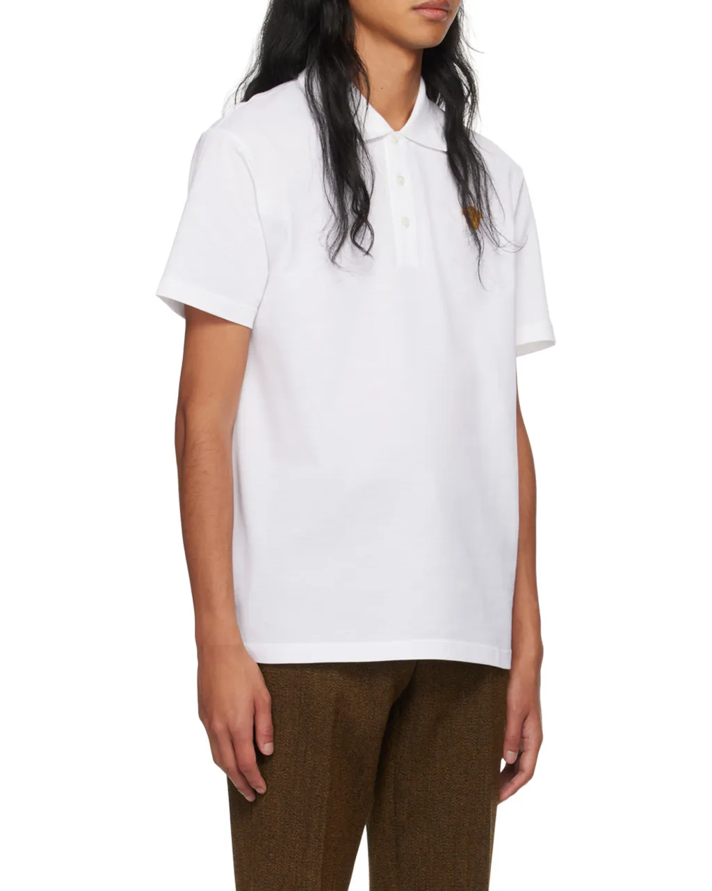 Medusa Logo Embroidered Short-Sleeved Polo Shirt