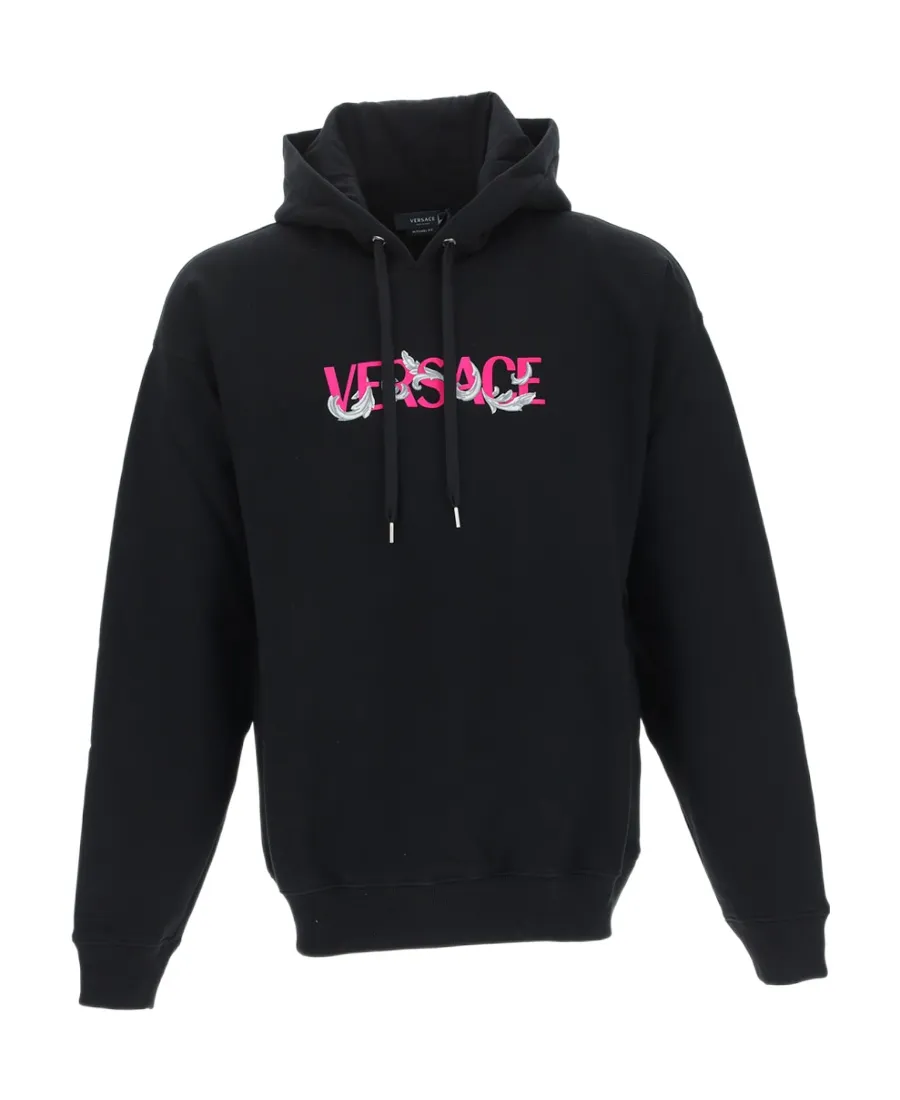 Logo Embroidered Long Sleeved Hoodie