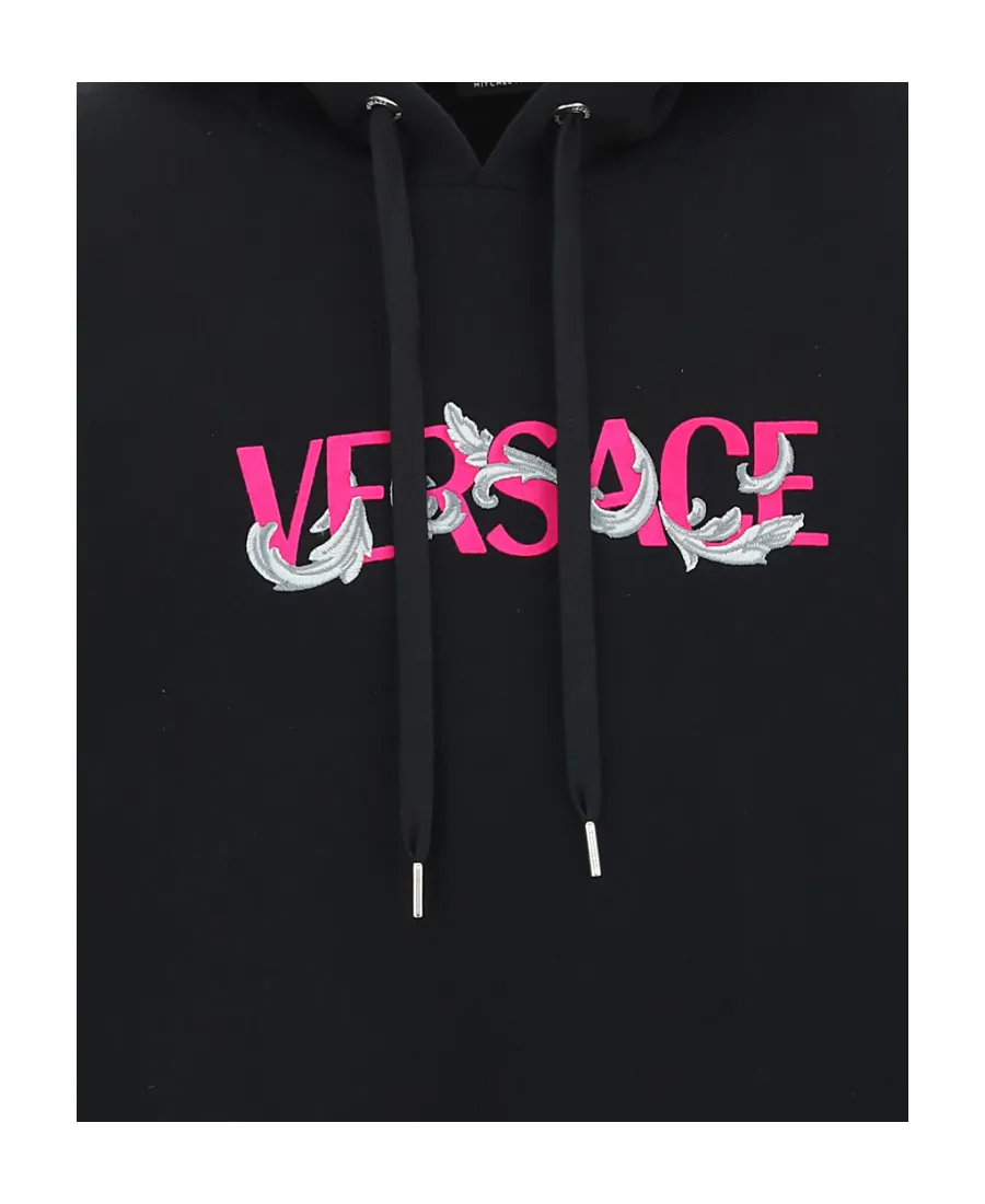 Logo Embroidered Long Sleeved Hoodie