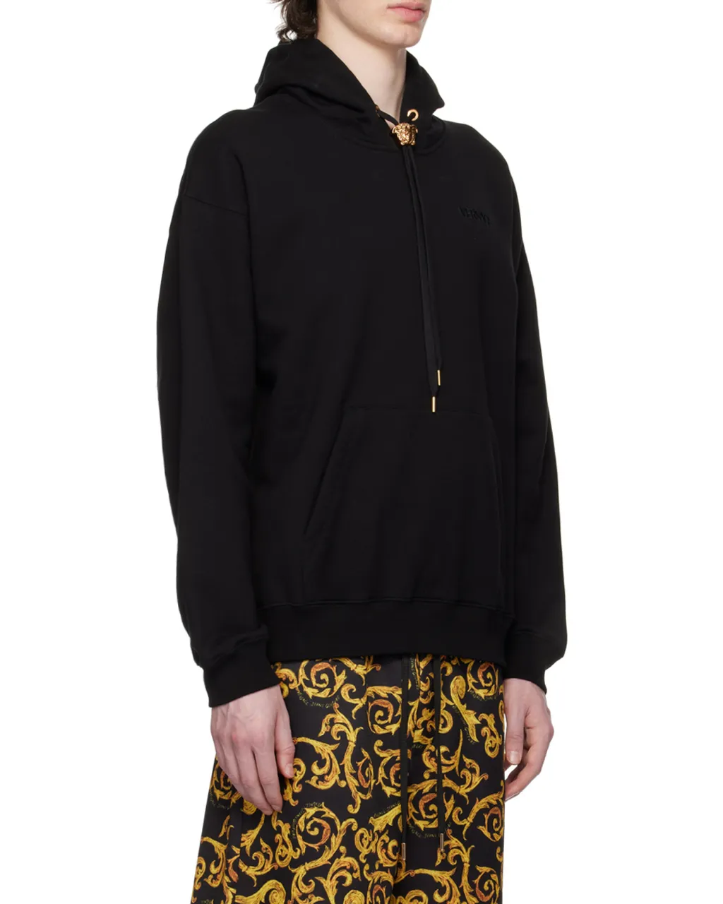 Medusa Head Detailed Drawstring Hoodie