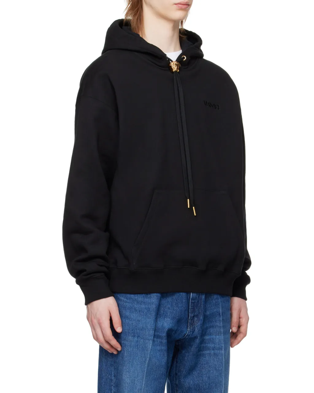 Medusa Head Detailed Drawstring Hoodie