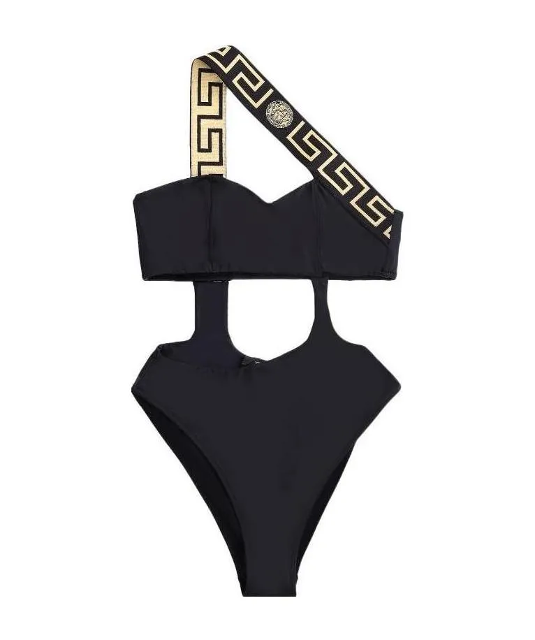Cut-Out Grecca Detail Swimsuit