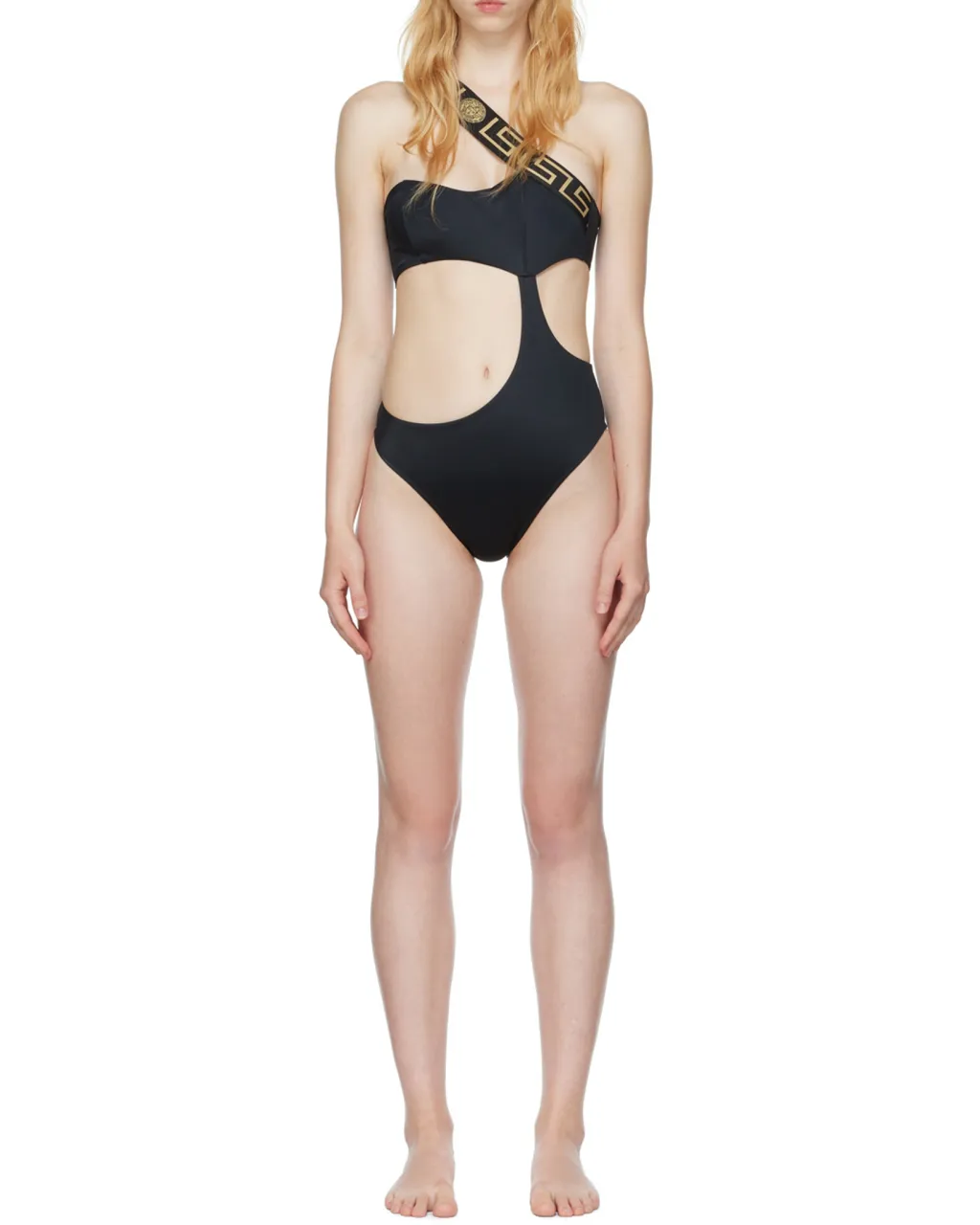 Cut-Out Grecca Detail Swimsuit