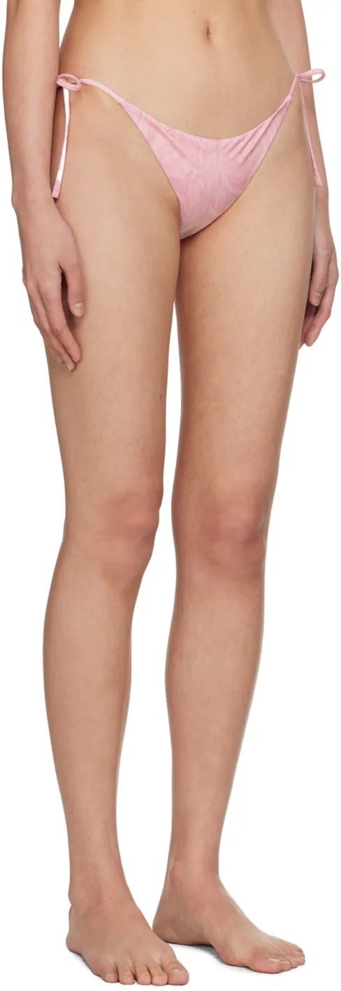 Barocco Printed Tie Detailed Bikini Bottoms