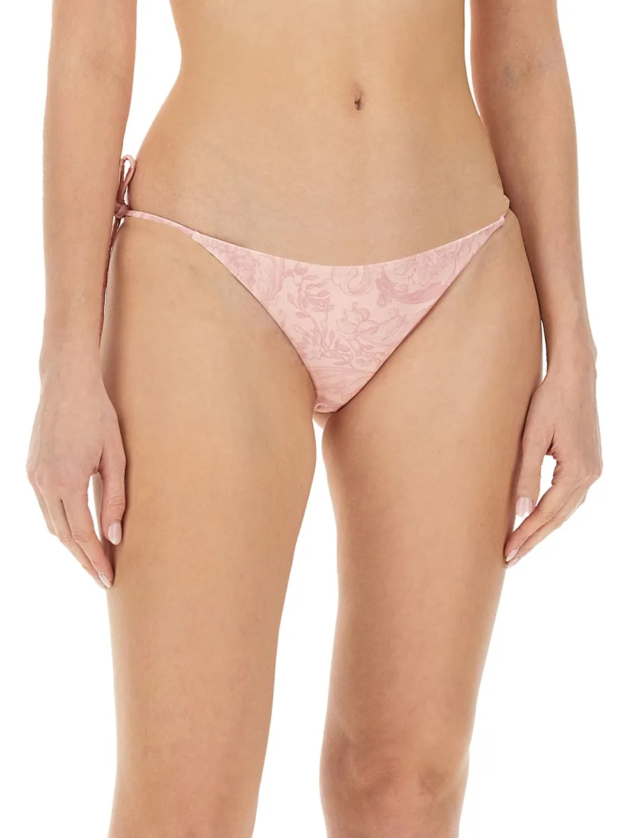 Barocco Printed Tie Detailed Bikini Bottoms