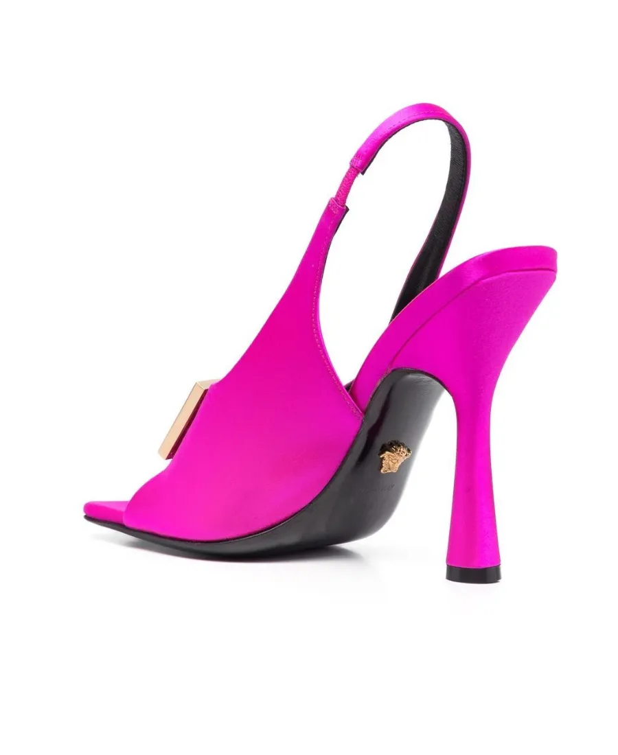 Medusa Plaque Slingback Sandals