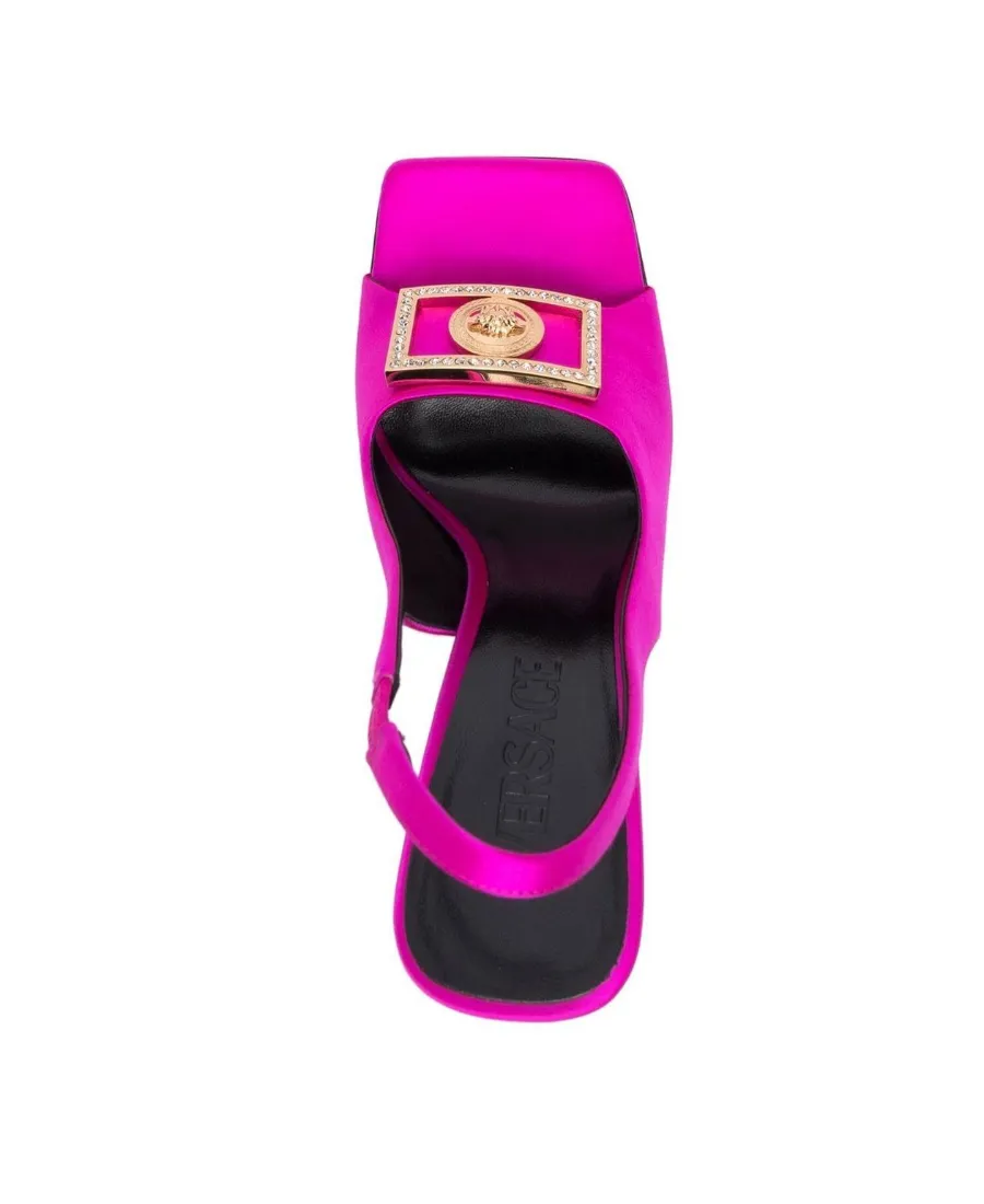 Medusa Plaque Slingback Sandals