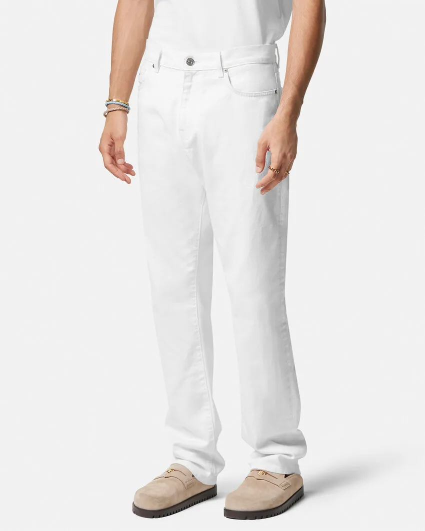 Logo-Patch Straight-Leg Jeans