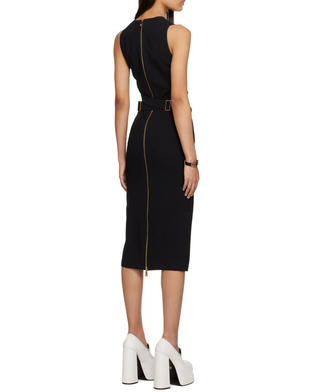 V-Neck Sleeveless Midi Dress