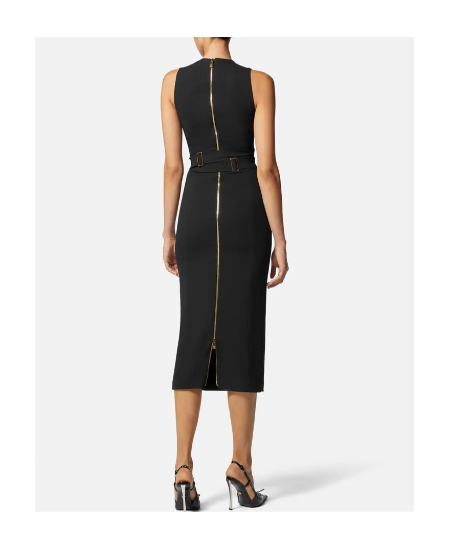 V-Neck Sleeveless Midi Dress