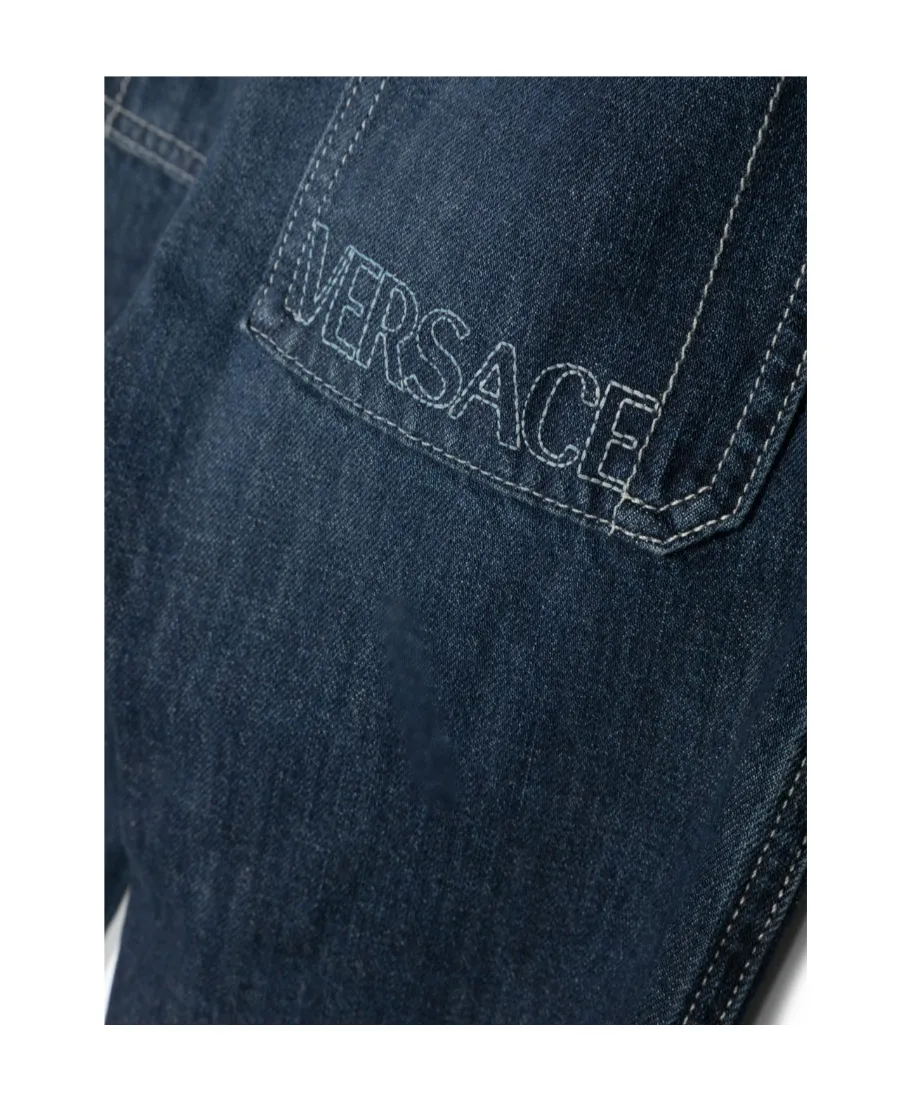Logo-Embroidered Straight-Leg Slim-Fit Jeans