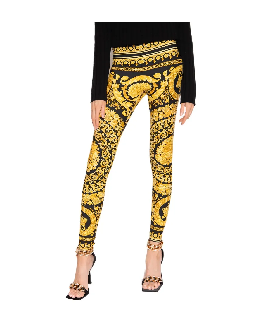 Barocco-Printed High Waist Leggings